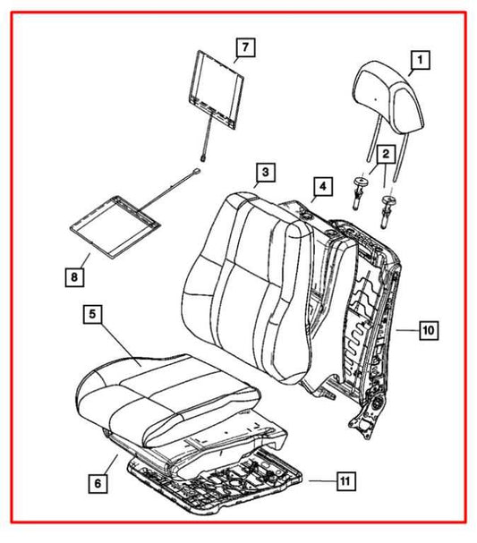 2014-2021 Jeep Grand Cherokee Front RH Side Seat Complete Leather 68175313AC OEM - Alshned Auto Parts
