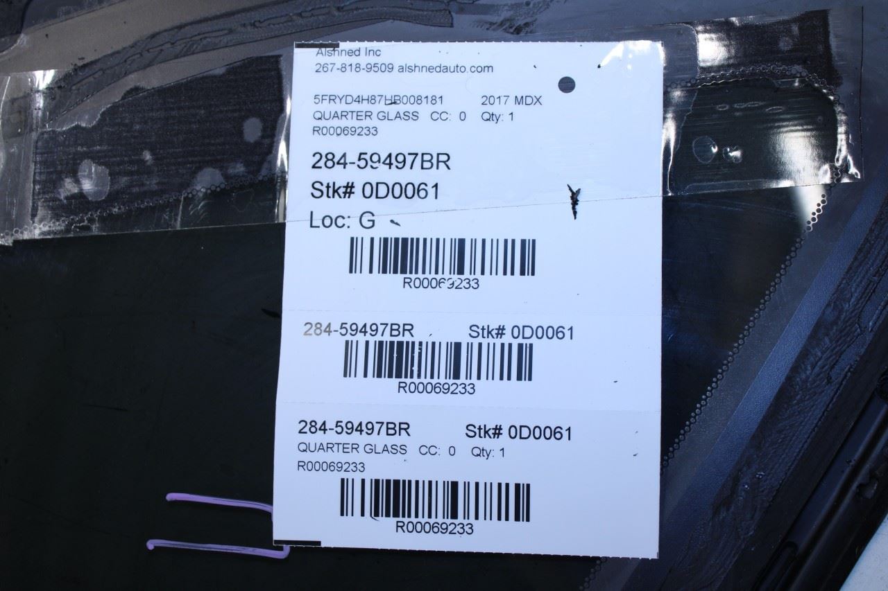 2014-2020 Acura MDX Advance Rear Right Side Quarter Window Glass 73511-TZ5-A11 - Alshned Auto Parts