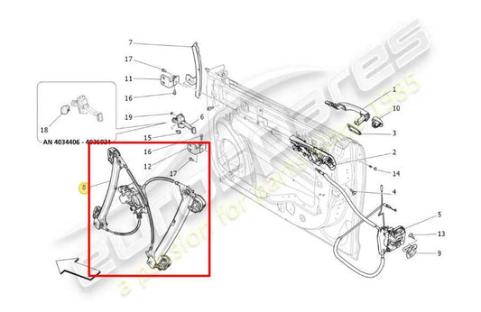 2014-20 Maserati Ghibli Front Left Door Window Regulator w/ Motor 6700098160 OEM - Alshned Auto Parts