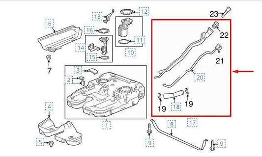 2017-2023 GMC Acadia SLT-1 3.6L Fuel Filler Neck Tube Pipe 85554222 OEM - Alshned Auto Parts