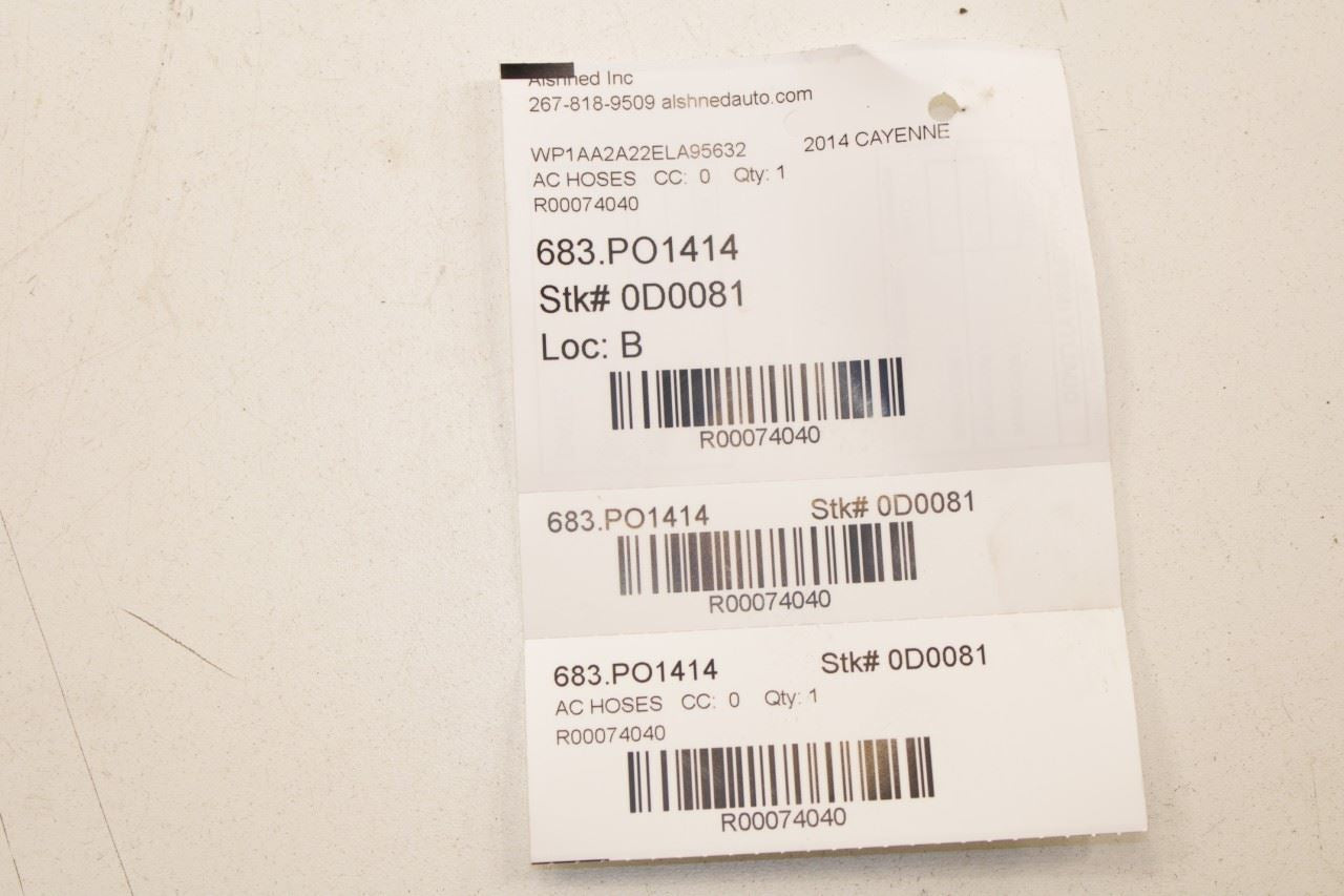 11-16 Porsche Cayenne Platinum AC Conditioning Lower Discharge and Suction Hose - Alshned Auto Parts