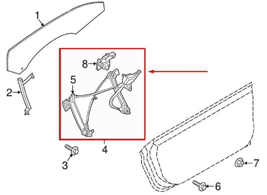 15-23 Ford Mustang FR RH Side Door Window Regulator w/ Motor MR3Z-6323200-A OEM - Alshned Auto Parts