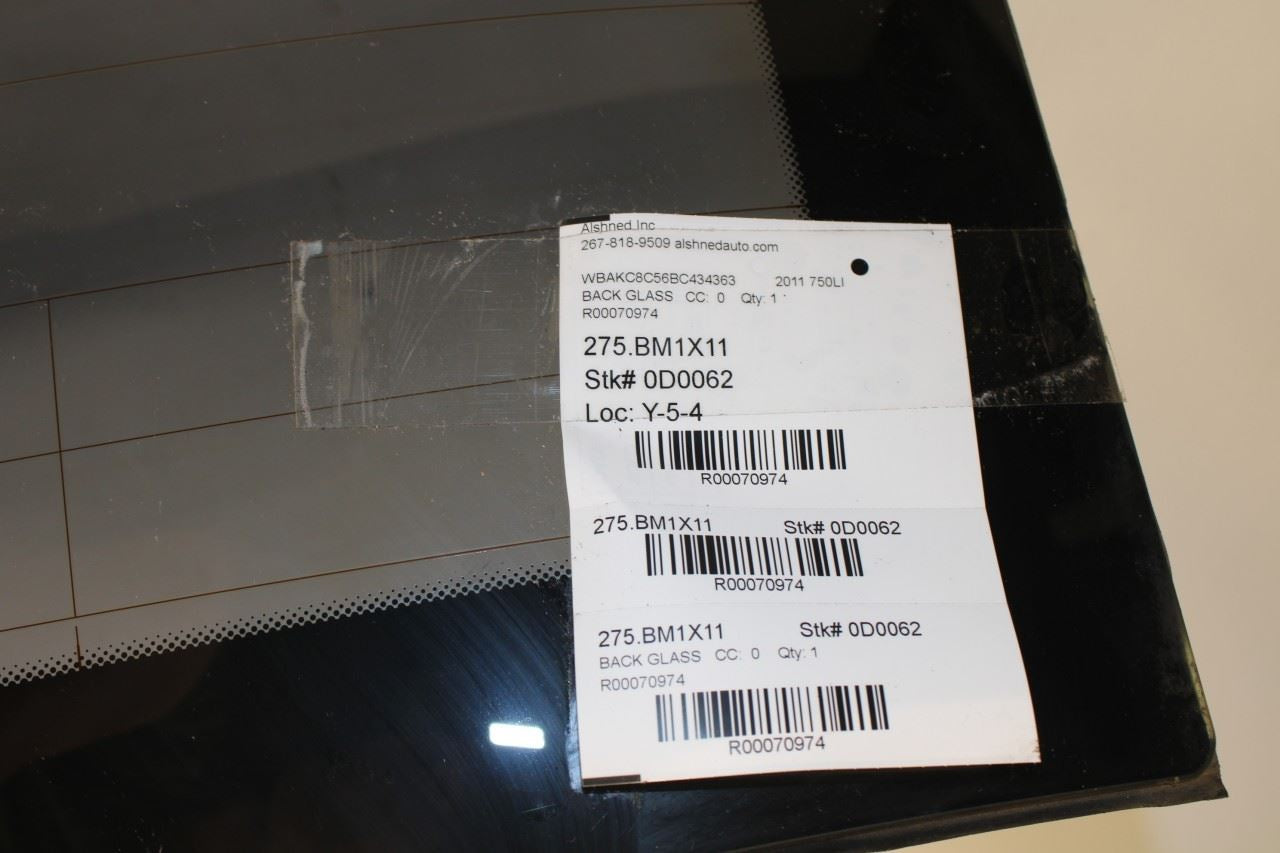 2010-2015 BMW 750Li xDrive Rear Back Window Glass 51317275552 OEM - Alshned Auto Parts