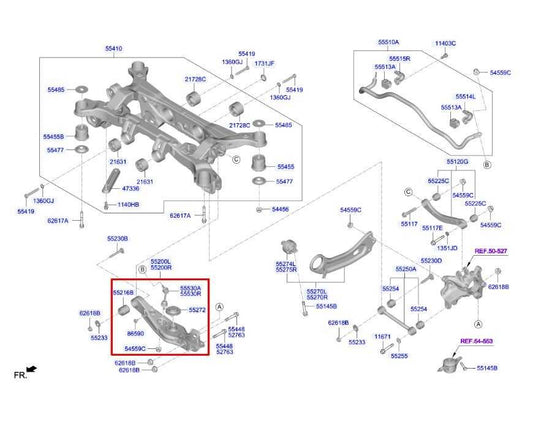 2019-2020 Hyundai Santa Fe Rear Left Driver Side Lower Control Arm 55210-S1051 - Alshned Auto Parts