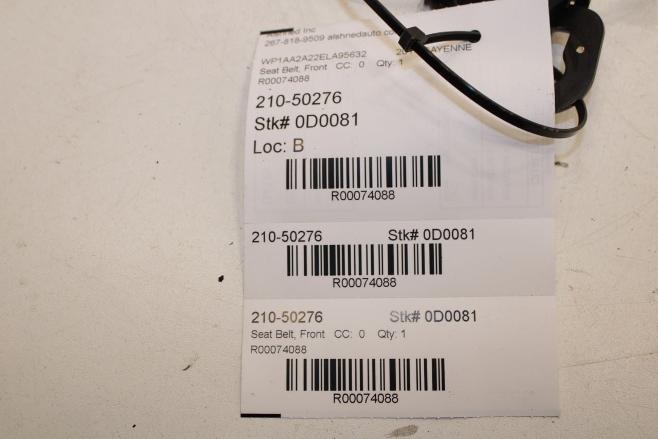 11-18 Porsche Cayenne Platinum 3.6L AWD Front Driver Left Side Seat Belt Buckle - Alshned Auto Parts