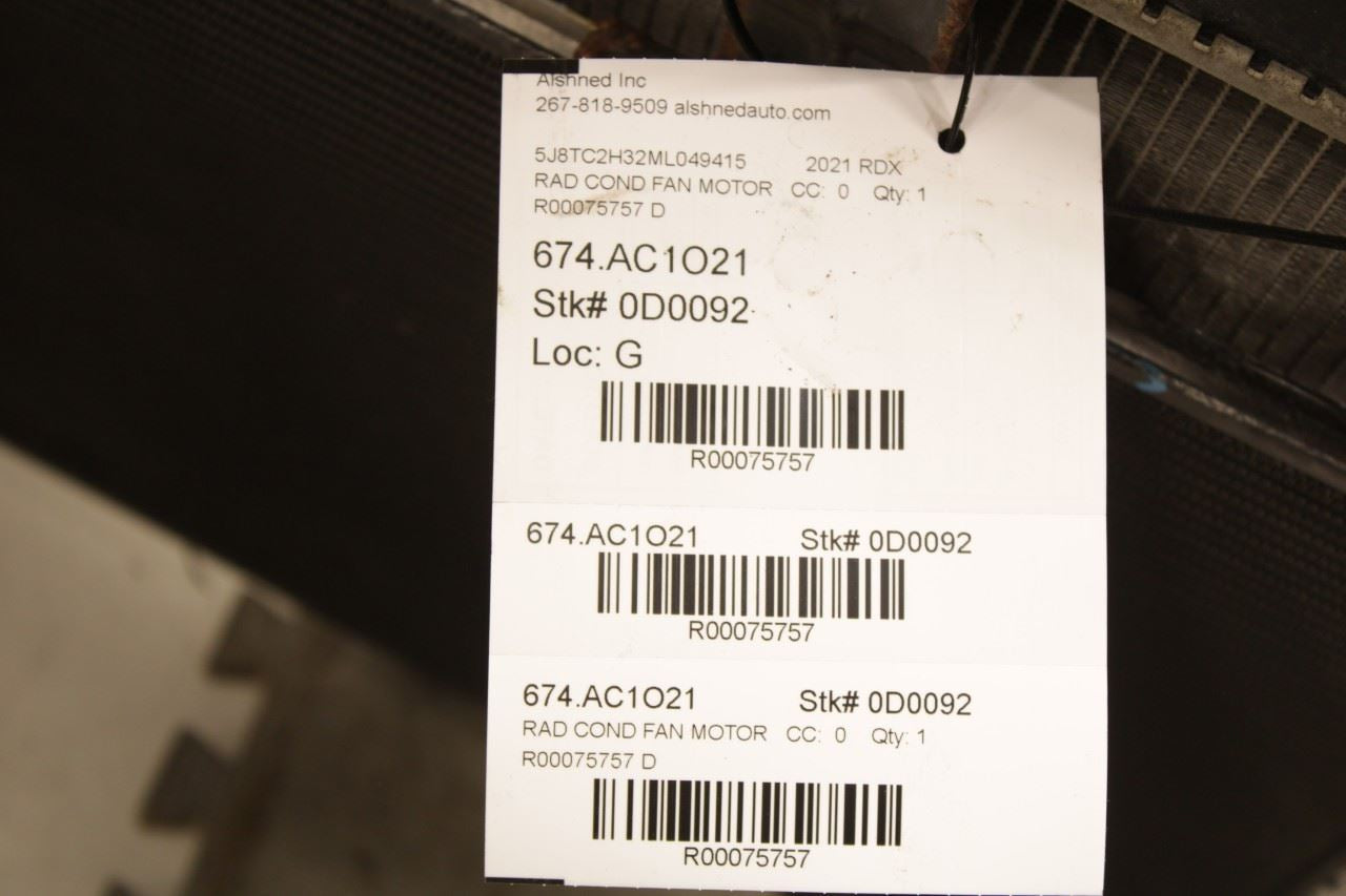 19-25 Acura RDX SH-AWD 2L AWD Engine Cooling Fan Radiator Condenser Assy *ReaD* - Alshned Auto Parts