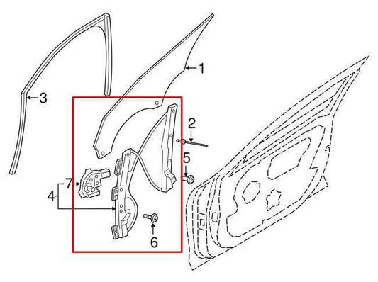 2017-2020 Jaguar XE R-Dynamic S Front Right Window Regulator w/ Motor T4N29080 - Alshned Auto Parts
