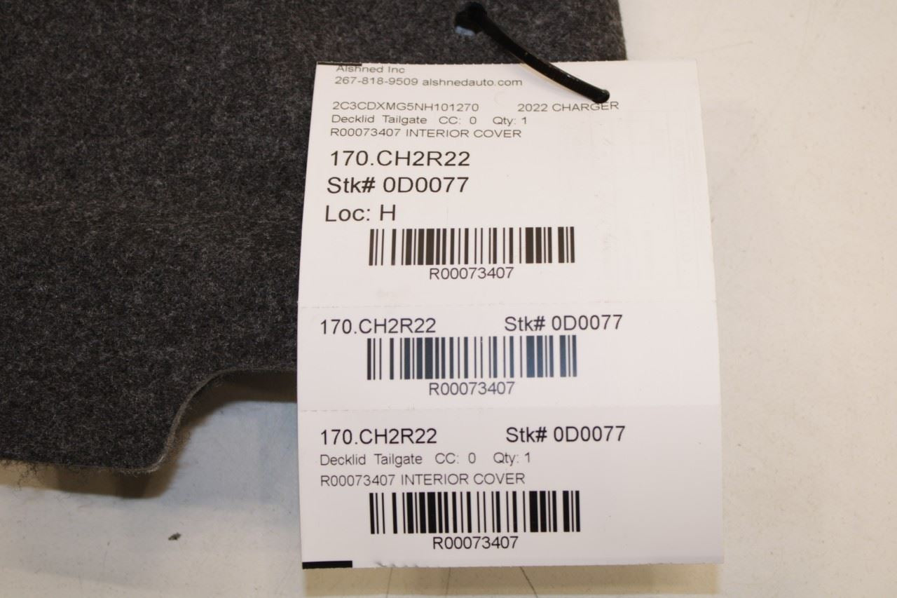 15-23 Dodge Charger GT AWD Rear Trunk Decklid Interior Trim Cover 68216949AG OEM - Alshned Auto Parts