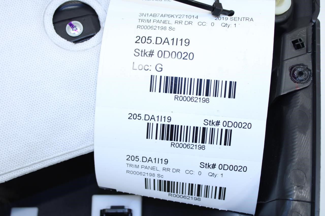 2016-2019 Nissan Sentra SV Rear Left Driver Side Door Trim Panel 82901-4AF0D OEM - Alshned Auto Parts