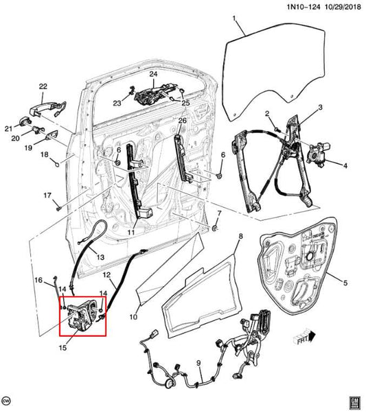 2019-24 Chevrolet Blazer 2LT Front Right Side Door Lock Latch Actuator 13533690 - Alshned Auto Parts