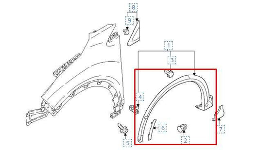 2022-2025 Mitsubishi Eclipse Cross ES Front Right Wheel Opening Molding 7400A742 - Alshned Auto Parts