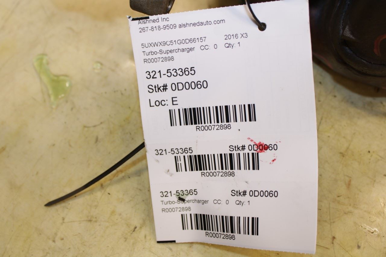 13-17 BMW X3 xDrive28i 2.0L Engine Turbocharger w/ Manifold 78K 11657642469 OEM - Alshned Auto Parts