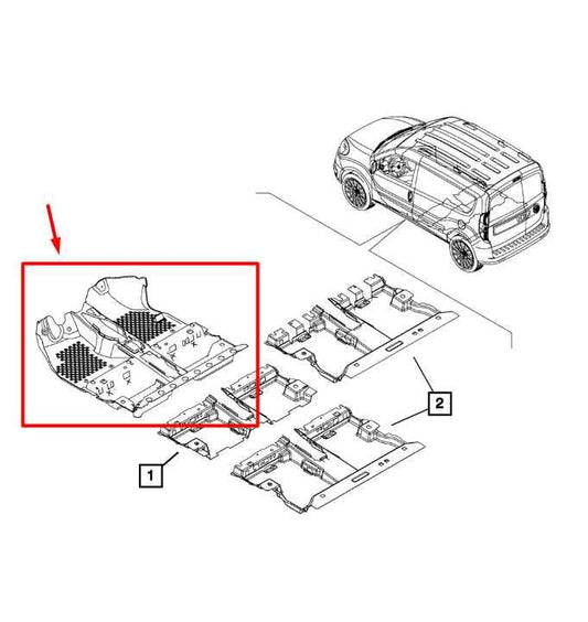 2016-22 RAM Promaster City Front Interior Carpet Lining Liner Mat 6EF61U1YAA OEM - Alshned Auto Parts