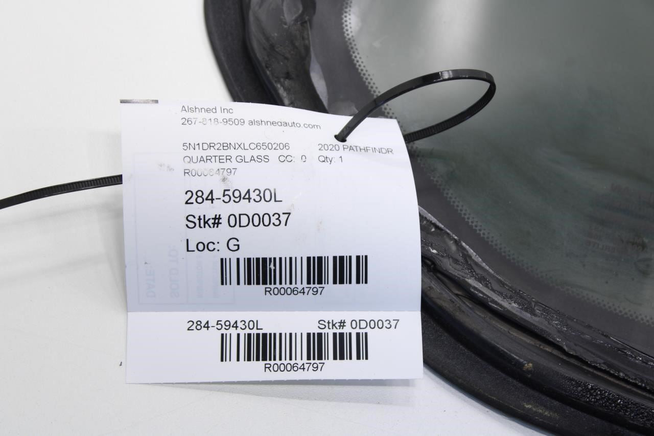 13-20 Nissan Pathfinder SV Rear Left Side Quarter Window Glass 83301-3KA0A *ReaD - Alshned Auto Parts