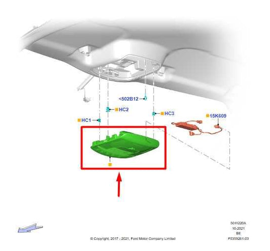 18-20 Ford Expedition Front Overhead Console Dome Light Lamp DS73-F519A58-CA OEM - Alshned Auto Parts