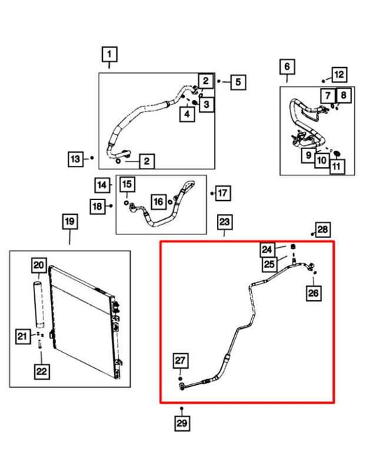 14-23 Dodge Charger GT 3.6L AC Conditioning Liquid Hose Line Tube 68158873AD OEM - Alshned Auto Parts