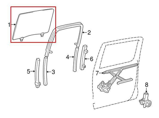 2015-2023 Toyota Tacoma Rear Right Passenger Side Door Window Glass 68103-04060 - Alshned Auto Parts