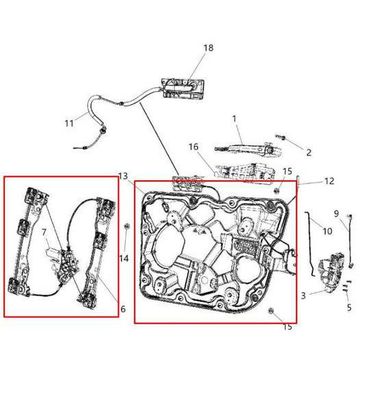 2011-25 Dodge Durango SXT Front Right Door Window Regulator w/ Carrier and Motor - Alshned Auto Parts