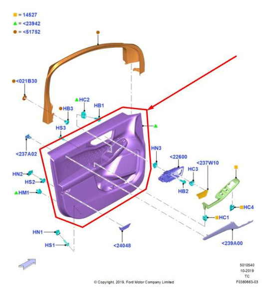 2020-2022 Ford Escape SEL Front Left Driver Side Door Trim Panel LJ6Z-7823943-DA - Alshned Auto Parts