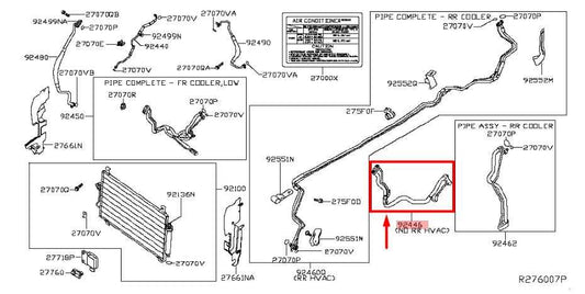 2017-20 Infiniti QX60 3.5L HVAC AC Condenser To Tank Pipe Line Hose 92446-9NC1A - Alshned Auto Parts