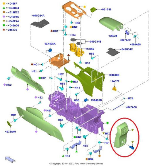20-21 Ford Escape SEL RR Center Console Back Panel w/ Air Vents LJ6B-S045B72-AE - Alshned Auto Parts