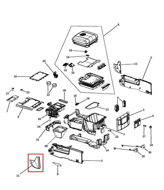 13-19 RAM 1500 Crew Cab Laramie Left Center Console Trim Cover Panel 1HR97DX9AC - Alshned Auto Parts