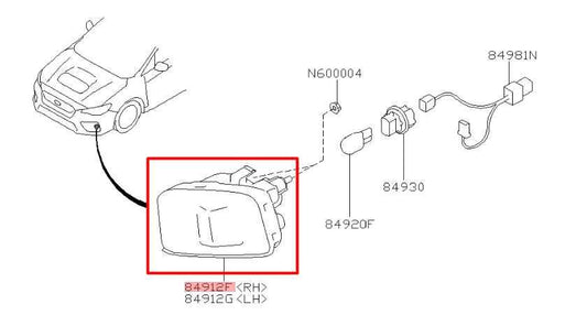 2015-20 Subaru WRX Front Passenger Right Side Turn Signal Light Lamp 84912VA120 - Alshned Auto Parts