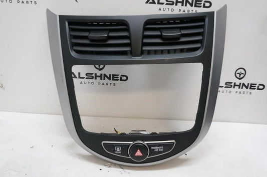 11-17 Hyundai Accent Dash Center Radio Trim Bezel w/ Air Vents and Hazard Switch - Alshned Auto Parts