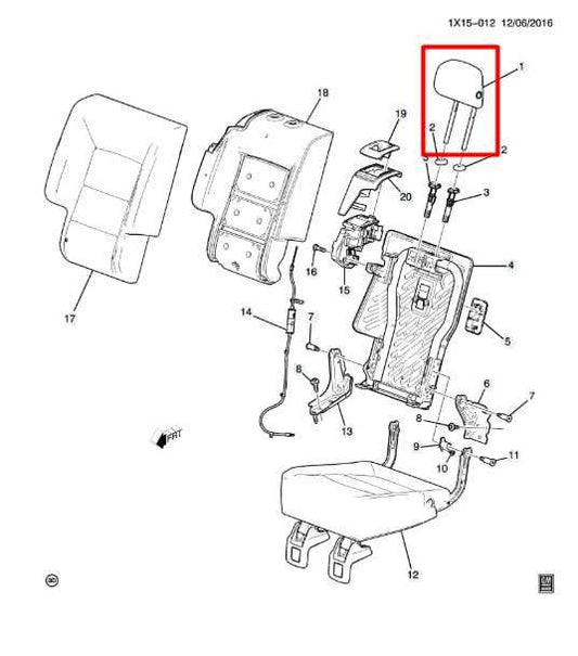 18-20 Chevrolet Equinox LT Rear RH or LH Side 2nd Row Seat Headrest 84677234 OEM - Alshned Auto Parts