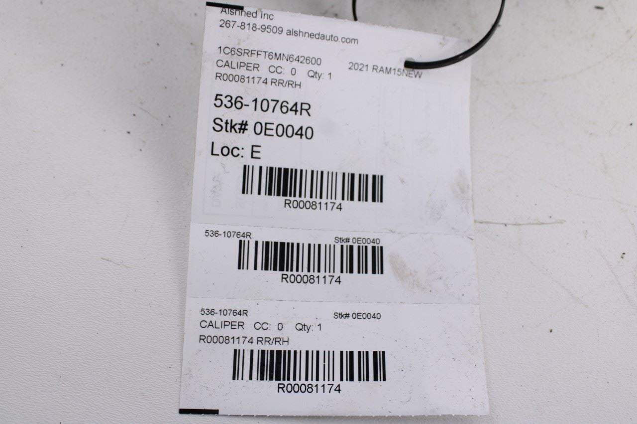 19-26 RAM 1500 Big Horn Rear Right Passenger Side Brake Disc Caliper 68412368AA14