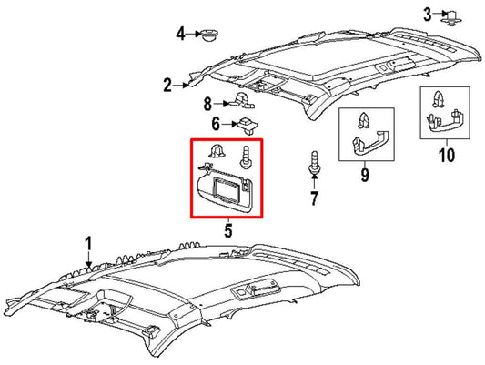 21-22 Ford Escape SE Front LH Sun Visor w/ Illuminated Mirror LJ6Z7804105AB OEM - Alshned Auto Parts