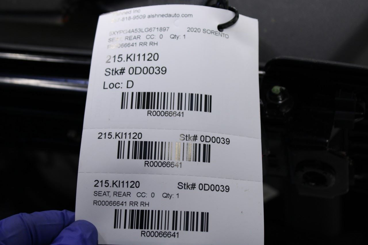 15-20 Kia Sorento LX 3.3L Rear Passenger Right Side 2nd Row Seat Complete Cloth - Alshned Auto Parts