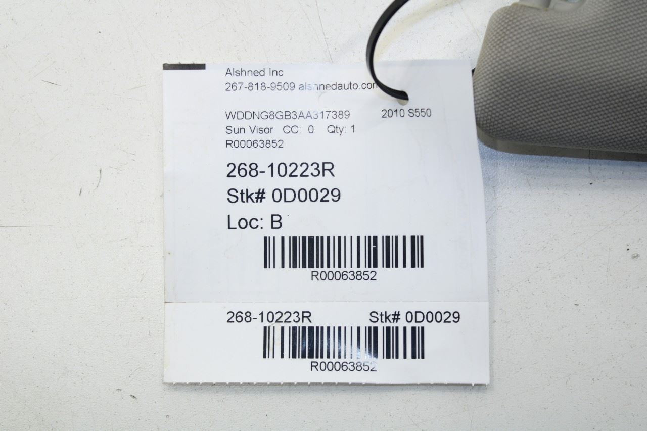 07-13 Mercedes-Benz S550 5.5L AWD Front Passenger Right Side Sun Visor w/ Mirror - Alshned Auto Parts