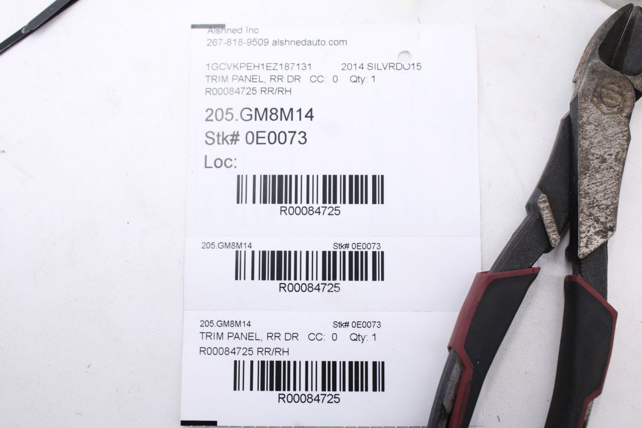 14-18 Chevrolet Silverado 1500 Work Truck 2WT Rear Right Door Trim Panel *ReaD* - Alshned Auto Parts