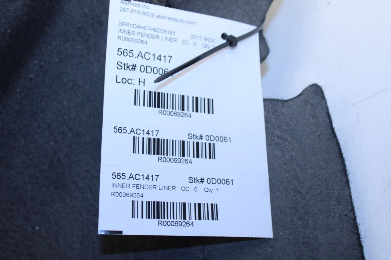 17-20 Acura MDX Advance Rear Right Wheelhouse Liner Splash Shield 74551-TZ5-A20 - Alshned Auto Parts