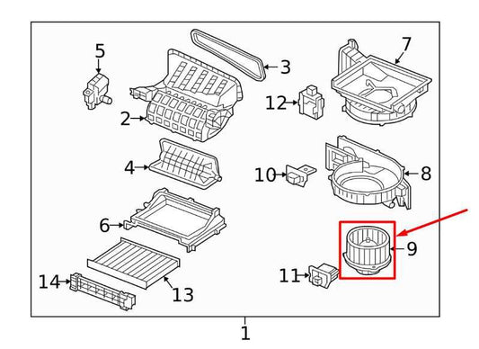 2015-2020 Kia Sorento EX Front HVAC A/C Heater Blower Fan Motor 97113-1U000 OEM - Alshned Auto Parts