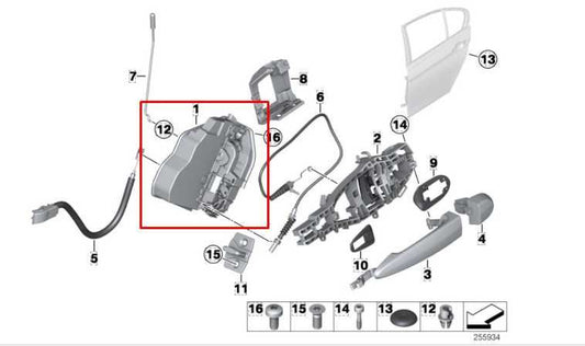 09-16 BMW 328I xDrive SULEV Rear Right Side Door Lock Latch Actuator 51227229460 - Alshned Auto Parts