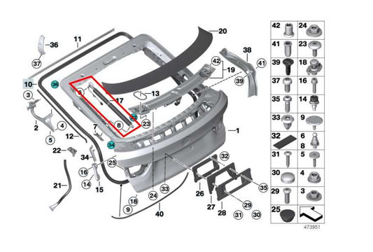 15-16 BMW 435i Gran Coupe xDrive Rear Left Liftgate Shock Strut 51247330627 OEM - Alshned Auto Parts