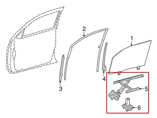 2015-2023 Toyota Tacoma Front Right Door Window Regulator w/ Motor 69801-02300 - Alshned Auto Parts