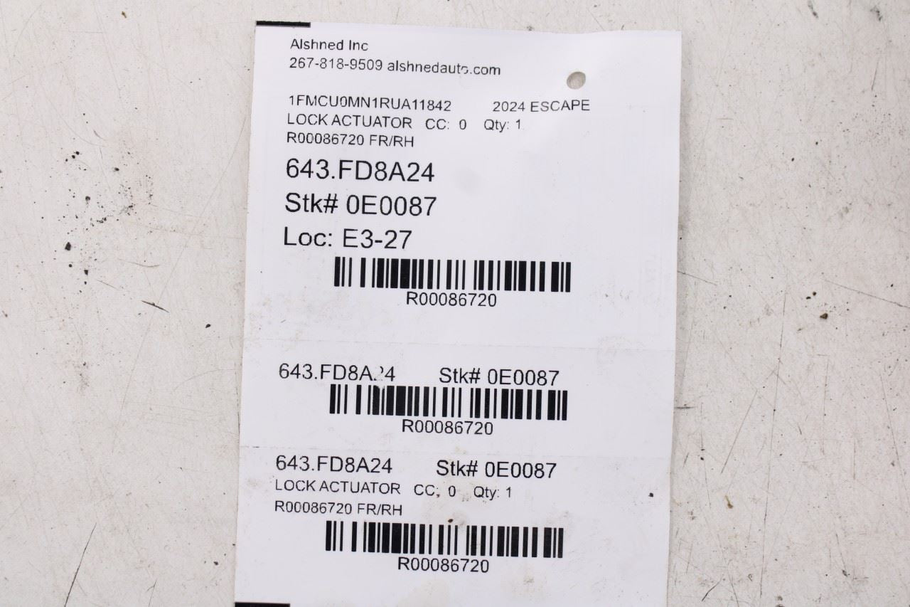 2023-2026 Ford Escape ST Front Right Passenger Side Door Lock Latch Actuator - Alshned Auto Parts