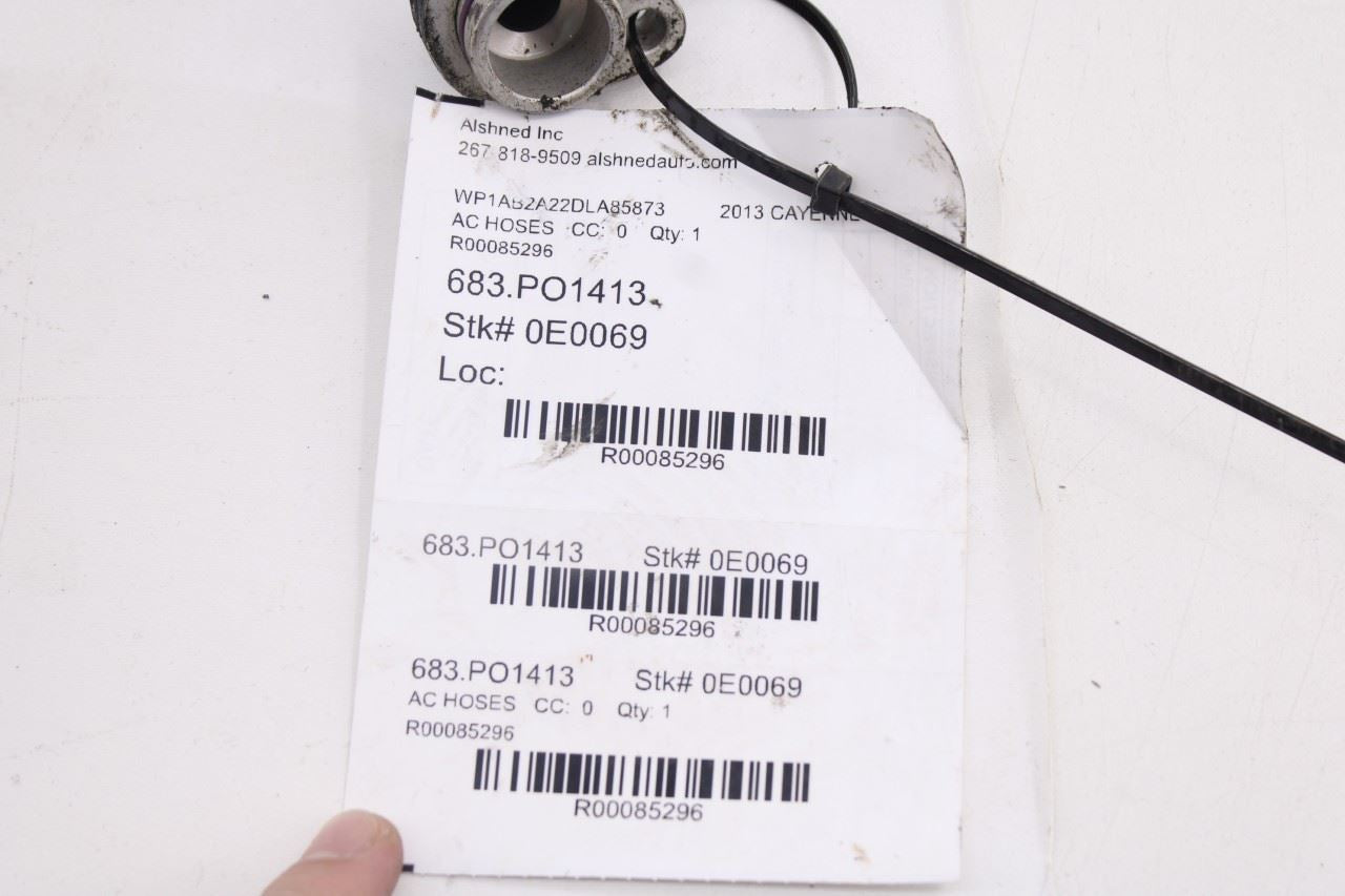 11-18 Porsche Cayenne S 4.8L AC Conditioning Pressure Liquid Hose Tube Pipe Set23