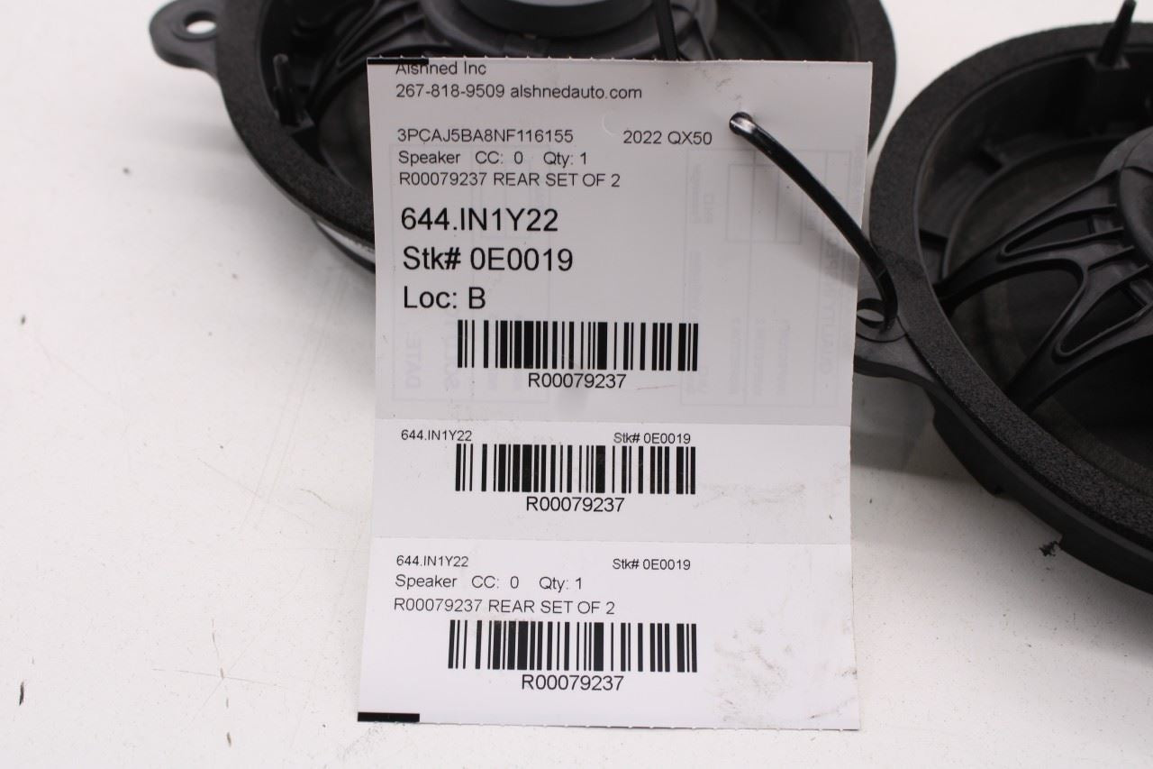 19-25 Infiniti QX50 Luxe Rear Right and Left Side Door Audio Speaker 28156-5MA0A - Alshned Auto Parts