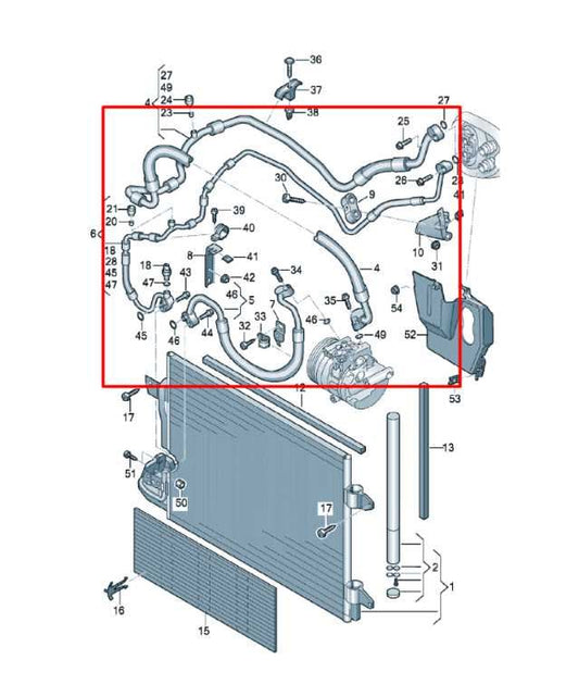 16-18 Volkswagen Jetta Sport 1.8L AC Conditioning Suction Discharge Liquid Line - Alshned Auto Parts