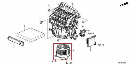22-26 Honda Civic Sport 2.0L AC Heater Blower Motor Fan Assembly 79310-T21-A41 - Alshned Auto Parts