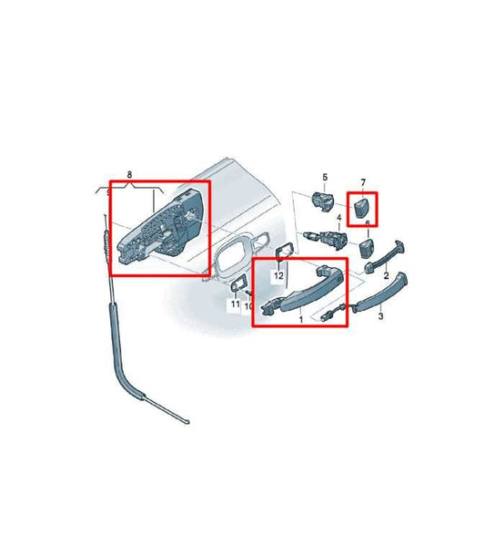 2010-16 Audi S4 Premium Plus 3.0L Rear Passenger Right Side Door Exterior Handle - Alshned Auto Parts