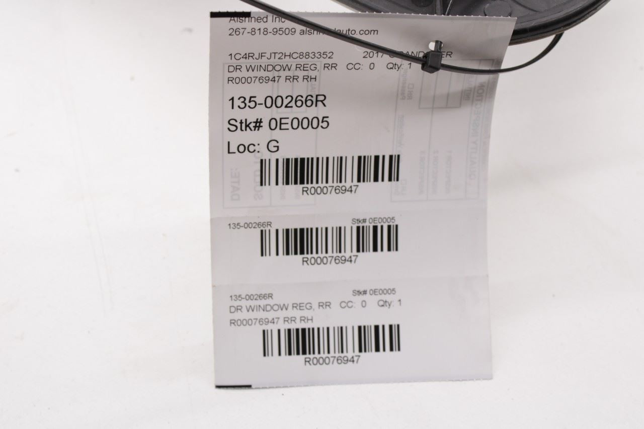 2011-22 Jeep Grand Cherokee Summit RR RH Door Window Regulator w/ Carrier *ReaD* - Alshned Auto Parts