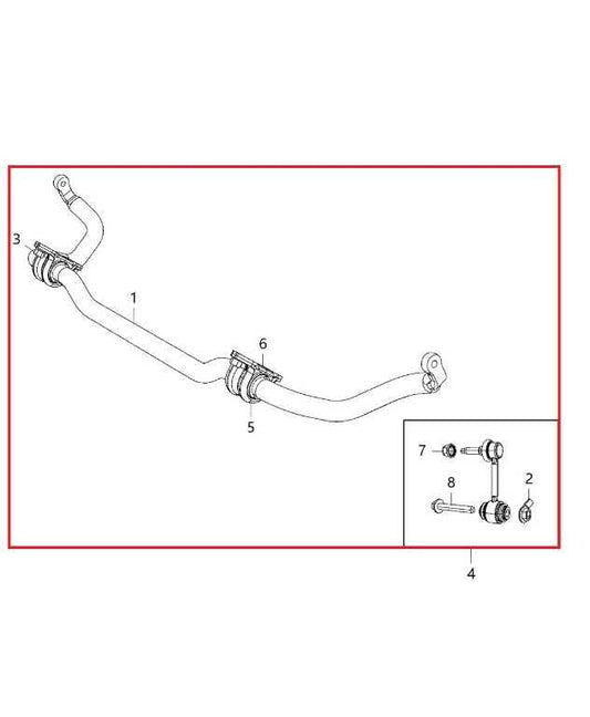 2016-22 Jeep Grand Cherokee Summit 4x4 Front Stabilizer Sway Bar 68252205AB OEM - Alshned Auto Parts