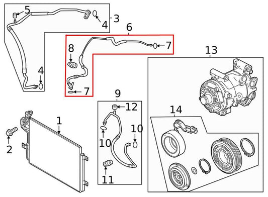 2021-2025 Mazda CX30 S 2.5L AWD AC Conditioning Pressure Liquid Hose Tube Pipe - Alshned Auto Parts