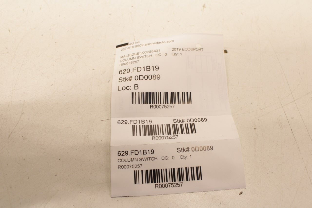 2018-22 Ford EcoSport SE 1.0L FWD Steering Column Light Turn Signal Wiper Switch - Alshned Auto Parts