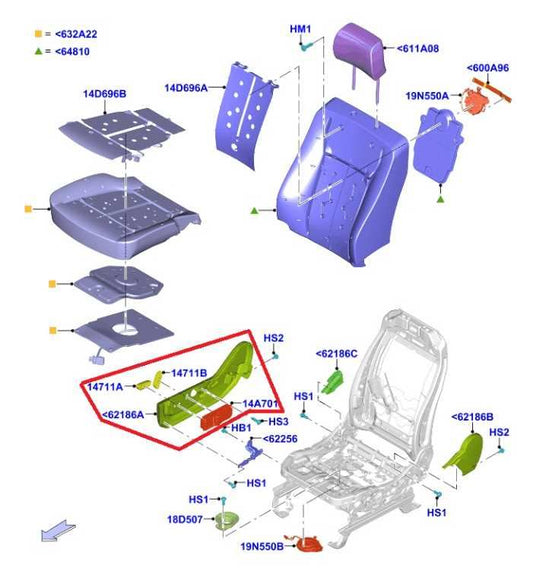 22-26 Ford Expedition MAX XLT FR Right Power Seat Adjustment Switch NL1T14A701AA - Alshned Auto Parts